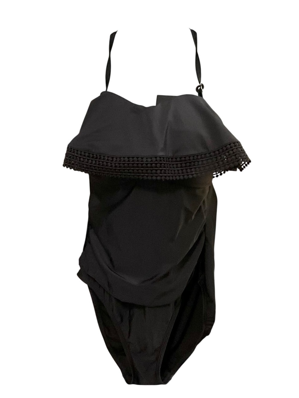 Kona Sol Strapless or Halter One Piece with Pom Pom Ruffle